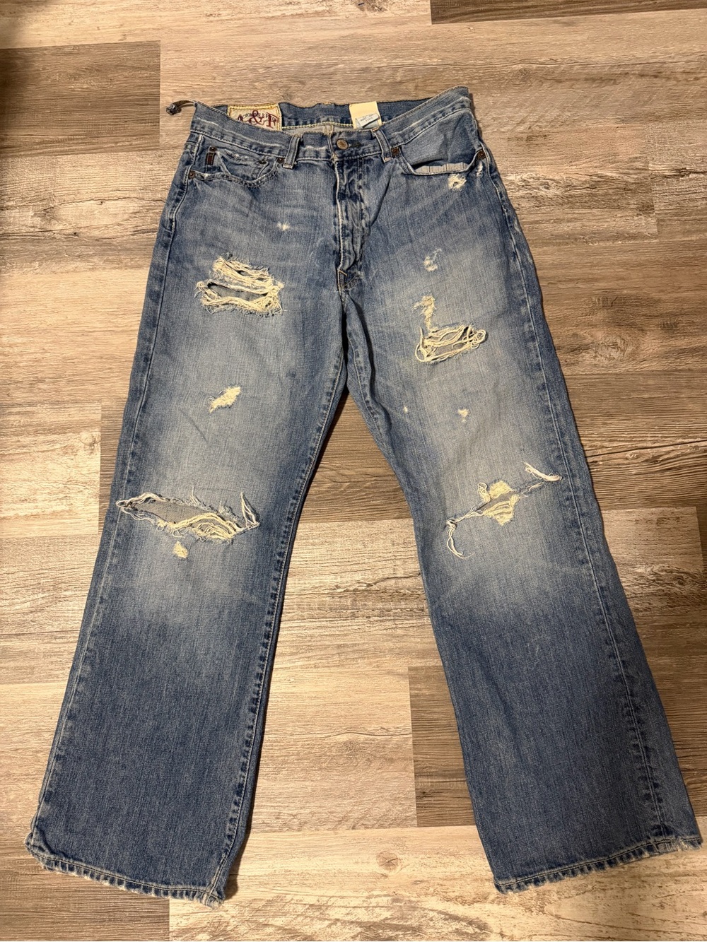 Vintage Abercrombie & Fitch Bootcut Jeans Men 31x32 Distressed Y2K Style 4008